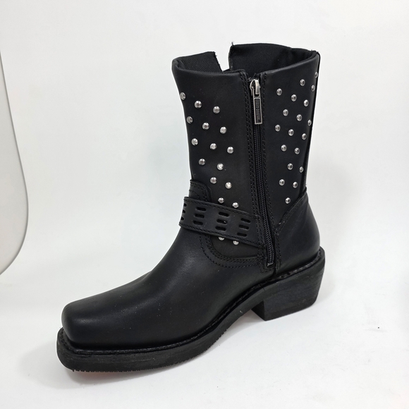 Harley-Davidson Shirley Leather motorcycle Rider Boots Women's Black Size 8.5 - Picture 4 of 16